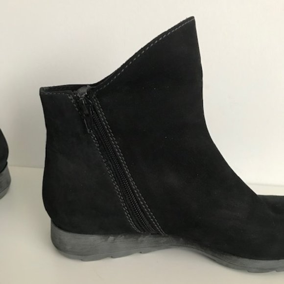 🆕 Black suede zipper ankle boots  - size 38 - NEW - Picture 4 of 11